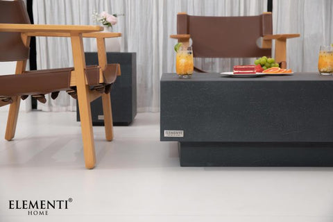 TEVERE Travertine Series Side Table Smal - Slate Black - BBQ STORE MALTA