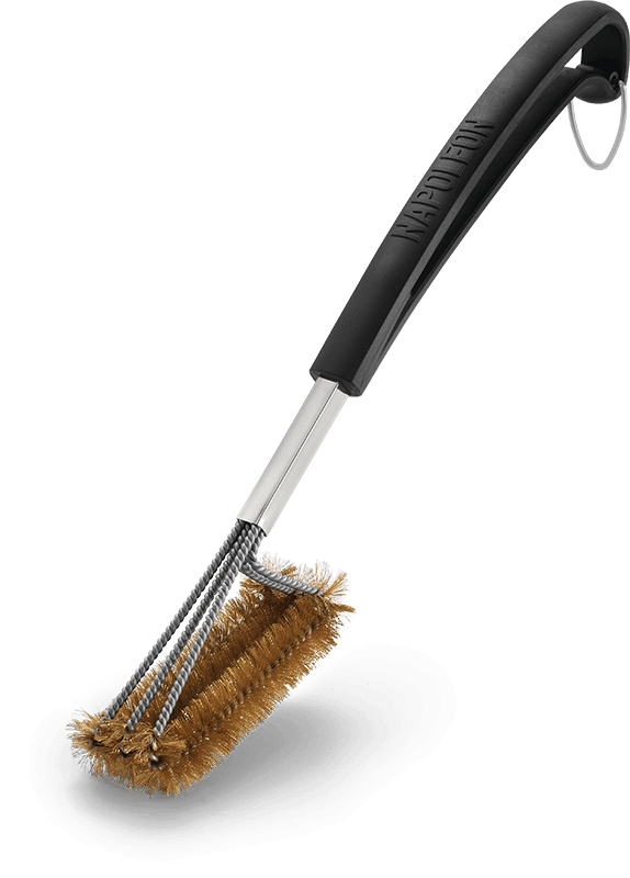 Triple-Row Grill Brush with Brass Bristles