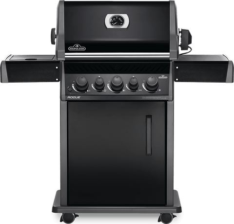 Rogue® 425 gas grill, with rear and side burner, Black