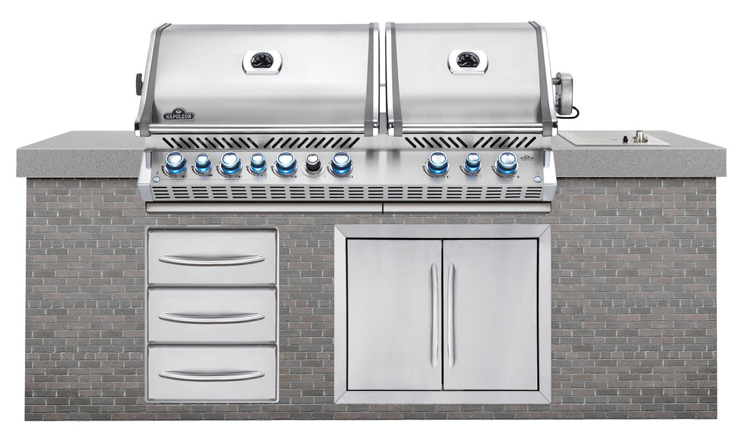 Built - in Prestige PRO™ 825 Propane Gas Grill Head with Infrared Bottom and Rear Burner, Stainless Steel - BBQ STORE MALTA