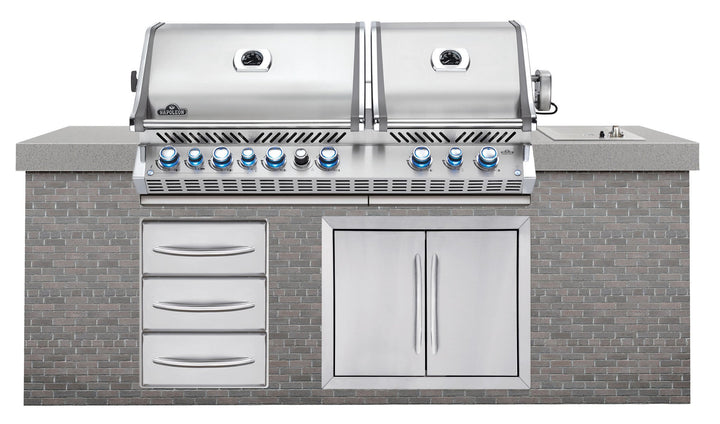 Built - in Prestige PRO™ 825 Propane Gas Grill Head with Infrared Bottom and Rear Burner, Stainless Steel - BBQ STORE MALTA