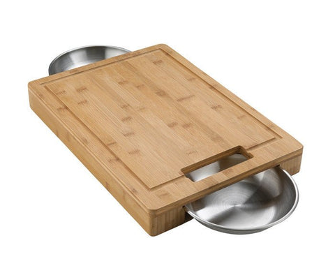 PRO Cutting Board with Stainless Steel Bowls - BBQ STORE MALTA