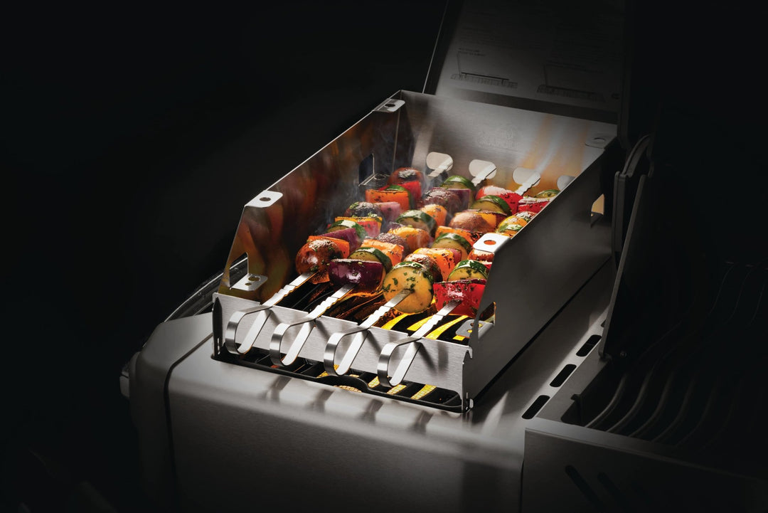 SIZZLE ZONE™ Burner Windshield and Skewer Rack - Large - BBQ STORE MALTA