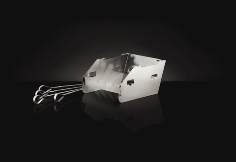 SIZZLE ZONE™ Burner Windshield and Skewer Rack - Small - BBQ STORE MALTA